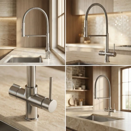 Slavina fleksibilna sa tušem inox EXOTIC 3u1