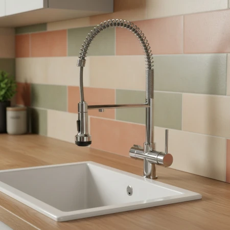 Slavina sa tušem srebrna fleksibilna PROFI LINE 5u1